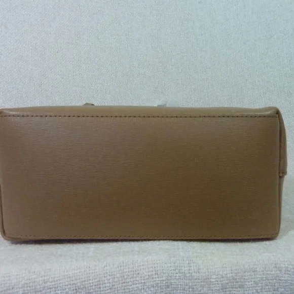 FURLA Daisy Cappuccino Brown Saffiano Leather Small Tote Bag - MADE IN ITALY